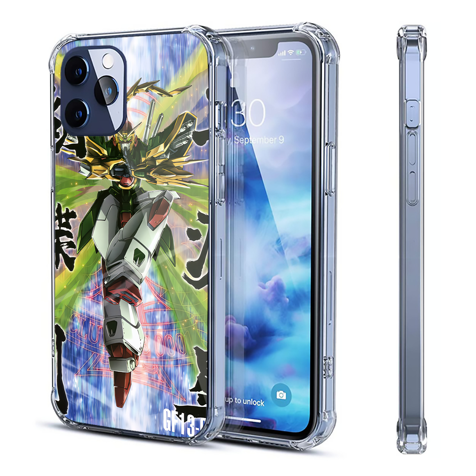 （画像用） 機動戦士ガンダム Mobile Suit Gundam 【iPhone 12シリーズ対応】透明スマホケース（クリアソフトケース）